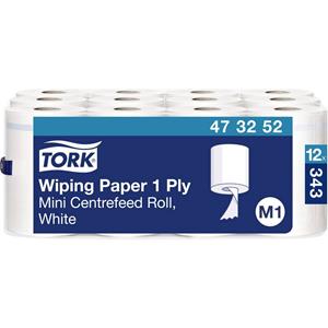 Tork 473252 Multifunctionele papieren doekjes met binnenafroller in wit M1