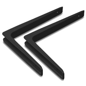 Trendoz Set van 10x stuks planksteunen/ plankdragers zwart gelakt aluminium 25 x 20 cm tot 50 kilo -