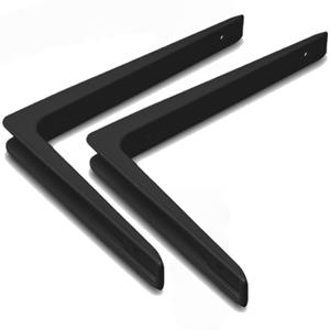 12x stuks plankdrager / plankdragers zwart gelakt aluminium 25 x 20 cm -