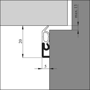 Tochtprofiel alu.opbouw elro-xl 230cm