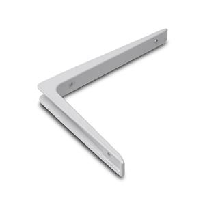 2x stuks plankdrager / plankdragers wit gelakt aluminium 25 x 20 cm -