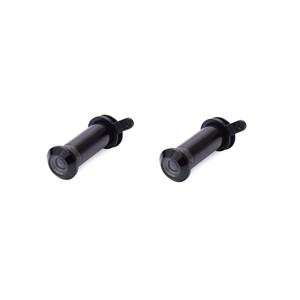 2x stuks deurspion / kijkgat / deurspionnen zwart met afsluitklepje 1,2 cm -
