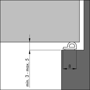 Ellen Tochtband zelfklevend P-profiel rubber kier 3-5mm wit 7.5 meter