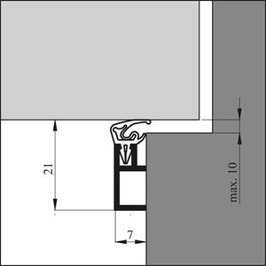 Tochtprofiel alu.opbouw arp+ 300cm