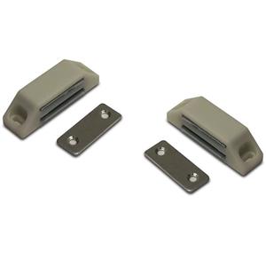 10x stuks magneetsnapper / magneetsnappers met metalen sluitplaat wit 6 x 3,8 x 1,6 cm -