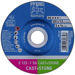 PFERD 69298075 E 125-7 SG CAST+STONE (2) Afbraamschijf recht 2 stuks 125 mm 22.23 mm 1 stuk(s)