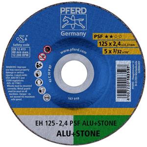 PFERD EH 125-2,4 PSF ALU+STONE (10) 69198294 Doorslijpschijf recht 10-voudig 125 mm 22.23 mm 10 stuk(s)