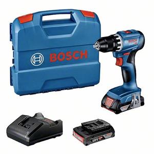 Bosch GSR 18V-45 06019K3202 Accu-schroefboormachine 18 V 2.0 Ah Li-ion Incl. 2 accus, Incl. lader, Incl. koffer