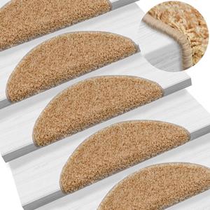 vidaXL Trapmatten 10 st 56x17x3 cm crèmekleurig