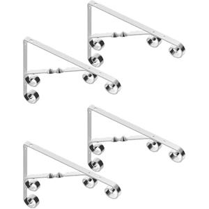 Element System 4x Witte stalen plankdragers Jutta 13 x 13 cm tot 30 kg -