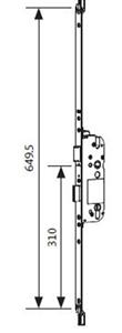 GU Secury X hoofdkastslot PC92 dm50 voorplaat rvs vlak 24mm