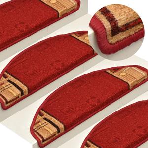 Stufenmatte »Treppenmatten Selbstklebend 15 Stk. Rot 65x21x4 cm«, vidaXL, Rechteckig, Höhe 4 mm