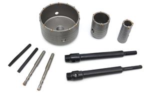HBM 9 Delige TCT Gatzagenset, Dozenborenset 30 - 50 - 110 mm. Met SDS Opname