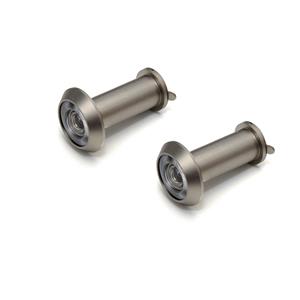 2x stuks deurspion / kijkgat / deurspionnen zilverkleurig RVS met afsluitklepje 1,6 cm -