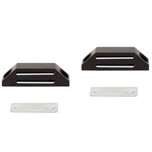 2x stuks magneetsnapper / magneetsnappers met metalen sluitplaat bruin 6 x 3,8 x 1,6 cm -