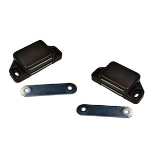 2x stuks magneetsnapper / magneetsnappers met metalen sluitplaat bruin 6 x 5,4 x 2,6 cm -