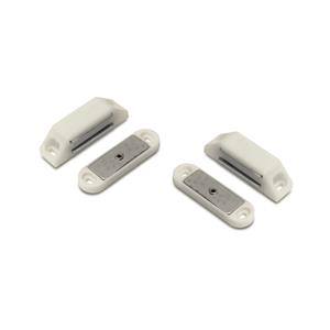 2x stuks magneetsnapper / magneetsnappers met metalen sluitplaat wit 6 x 1,6 x 1,6 cm -