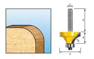 Makita Afrondfrees+lag. HM 25,4mm S8 D-11221