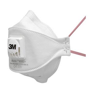 3M Aura™ 9332+ 9332+ Fijnstofmasker met ventiel FFP3 D 10 stuk(s) DIN EN 149:2001, DIN EN 149:2009