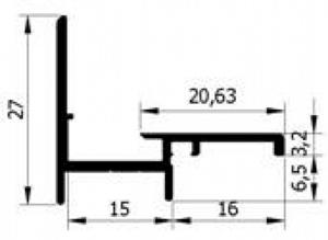 Luvema Beglazingsprofiel G15.3.G geanodiseerd