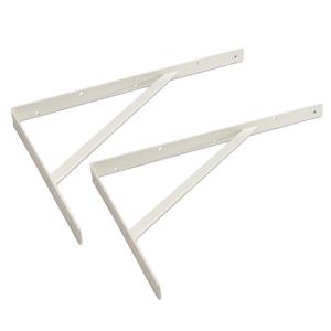 8x stuks plankdragers / planksteunen wit gelakt staal met schoor 29,5 x 20,5 cm -