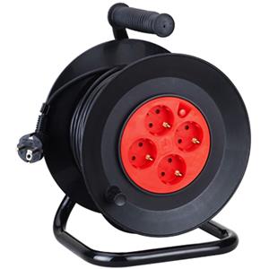 BES LED Kabelhaspel - Aigi Sitronu - 3000W - 4 Stopcontacten - 25 Meter - Zwart | Nederland