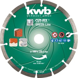 KWB Cut-Fix Green-Line Diamant Doorslijpschijf 180mm