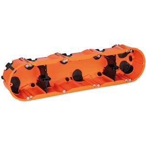 F-tronic Hollewand inbouwdoos 4 voudig oranje gatmaat 68mm luchtdicht met trekontlasting voor buis en kabel