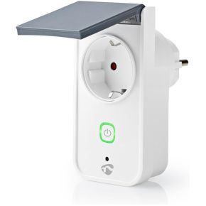 Nedis WIFIPO120FWT Wi-fi Smart Stekker Voor Buiten Spatwaterbestendig Ip44 Verbruiksmonitor Schuko Type F 16 A