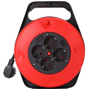 BES LED Kabelhaspel - Aigi Ronin - 4 Stopcontacten - 10 Meter - Rood | Nederland