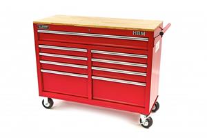 HBM Gereedschapswagen / werkbank 125 cm ROOD