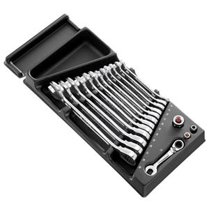 Facom MOD.467BJ13PB Modules van ratelringsteeksleutels incl. adapter - 8/9/10/11/12/13/14/15/16/17/18/19mm