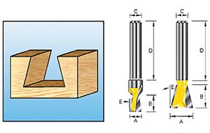 Makita D-10899 HM Zwaluwstaartfrees - 12.7mm - 8mm