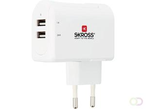 SKROSS Euro USB Charger 2-Port Ladeadapter weiß, 17 Watt