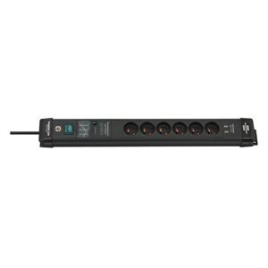 Brennenstuhl 1951164603 Stekkerdoos 6 Sockets | Premium Line | 2x USB-A | Aan/uit Schakelaar | Overspanningsbeveiliging | Type E - BE &