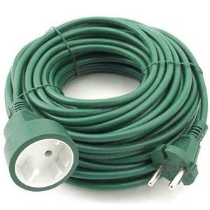 Benson Verlengsnoer /kabel groen 20 meter binnen/buiten - Dubbel geAA¯soleerd en niet geaard