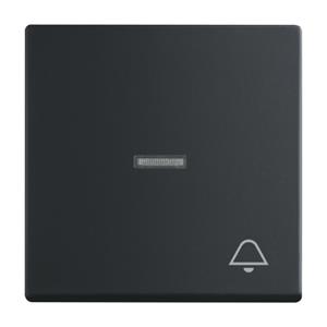 Busch-Jaeger 2fach Abdeckung Symbolwippe  Klingel  Future Linear Tiefschwarz (RAL 9005), Schwarz