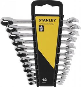 Stanley handgereedschap RINGSTEEKSLEUTELSET MET RATELRING 12 DELIG - STMT82847-0