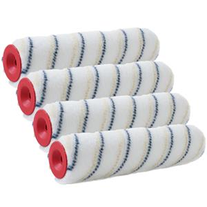 Sorx Set van 4x stuks muur vacht anti-spat verfrollers nylon pluisvrij 6,2 x 18 cm -