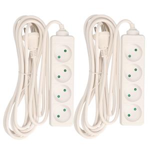 Benson 3x Stekkerdoos 4-voudig wit 5 meter -