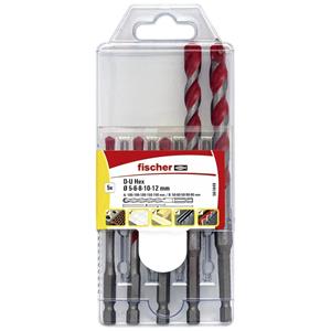 Fischer 561649 D-U Hex Set 5-12mm 5teilig Universal-Bohrersortiment