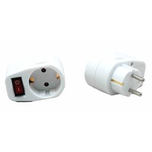 2x Stopcontactadapters voor 1 stekker met schakelaar -