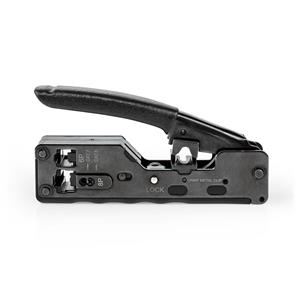 Nedis CCGG89505BK Krimptang Cat5 / Cat5e / Cat6 / Cat6a / Cat7 / Rj11 / Rj12 / Rj45 Snijden / Strippen / Tang Staal / Abs Zwart