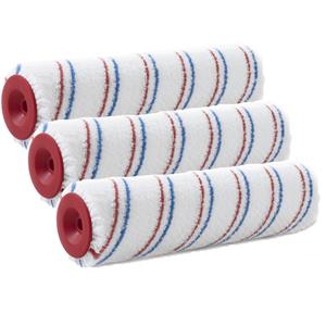 Sorx Set van 3x stuks muur vacht anti-spat verfrollers polyester microvezel pluisvrij 6,6 x 18 cm -