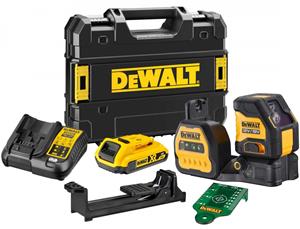 DeWalt Kreuzlinienlaser "DCE088D1G18-QW Kreuzlinien-Laser grün, Laserklasse 2", (mit Transportbox (TSTAK kompatibel), 18V 2Ah Akku und Ladegerät), horizontal/vertikal