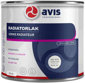 Avis radiatorlak ral 9010 zuiverwit 0.5 ltr