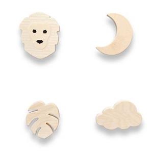 | Blank houten set wandhaken kinderkamer | Jungle