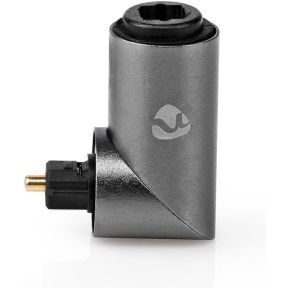 nedis TosLink-Adapter | Toslink Female | TosLink Male | 90° Gehoekt | Aluminium | Gun Metal Grijs | 1 Stuks | D