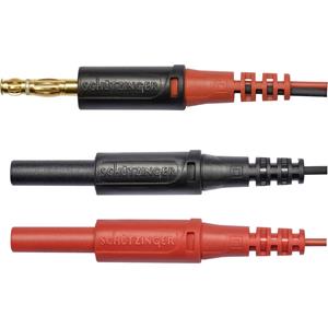 Schützinger AL 8618 / 2x0.5 / 10 / SW-RT Adapterleitung [Stecker 4mm - Stecker 4 mm] 10.00cm Schwar