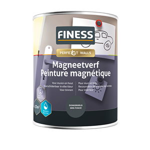 finess magneetverf donkergrijs 0.5 ltr